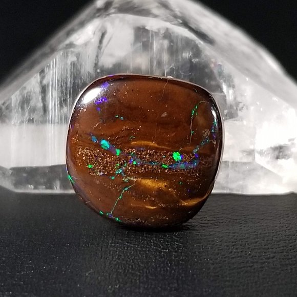 Australian Koroit Opal * sparkly boulder opal cab * 13.39 x 13.02 x 3.87mm - Picture 11 of 14